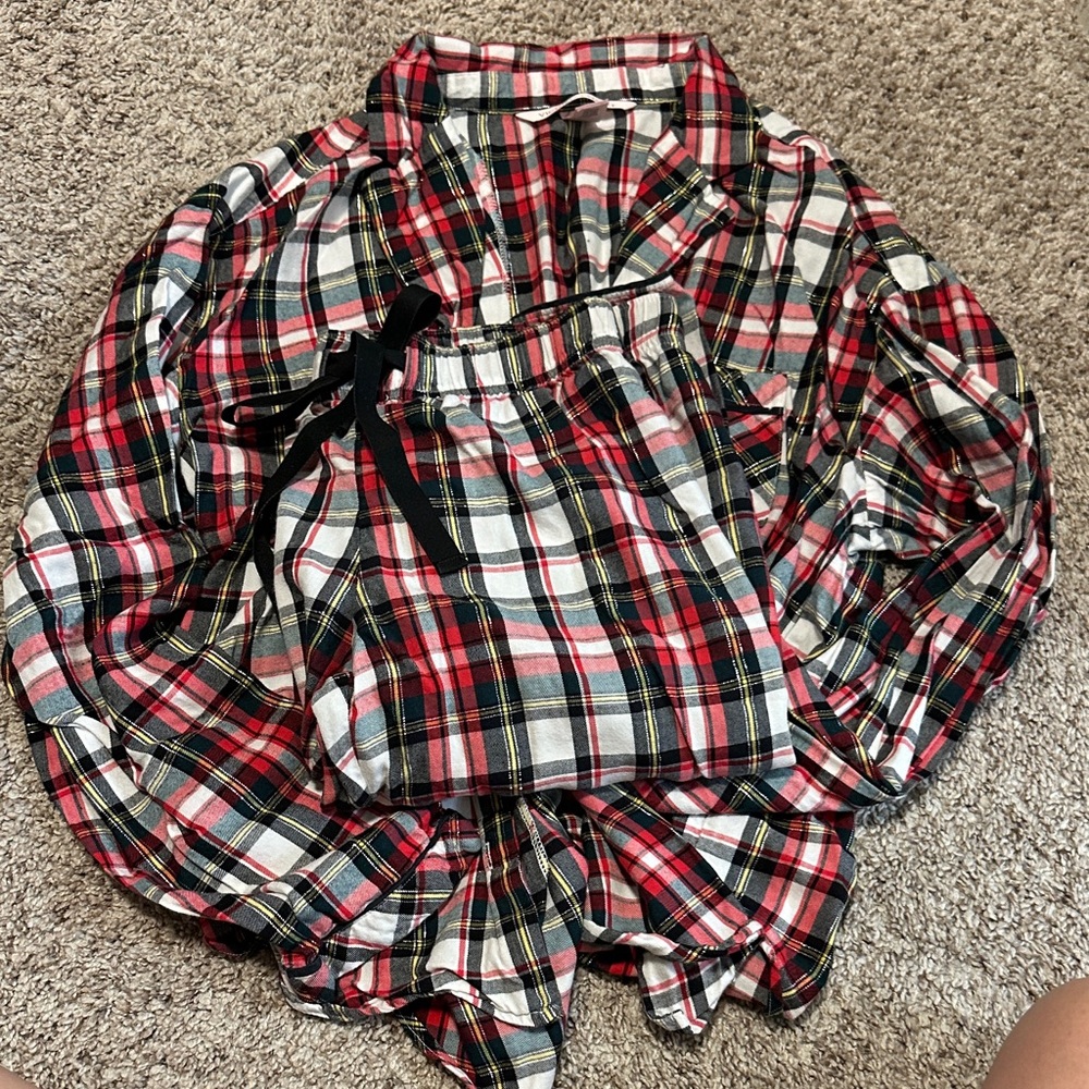 Victoria's Secret Red Plaid Kids Button Down Shirt